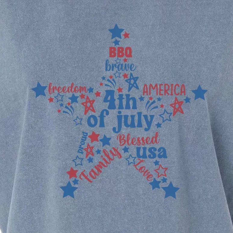 Freedom Star Fourth Of July Graphic Garment-Dyed Women's Muscle Tee