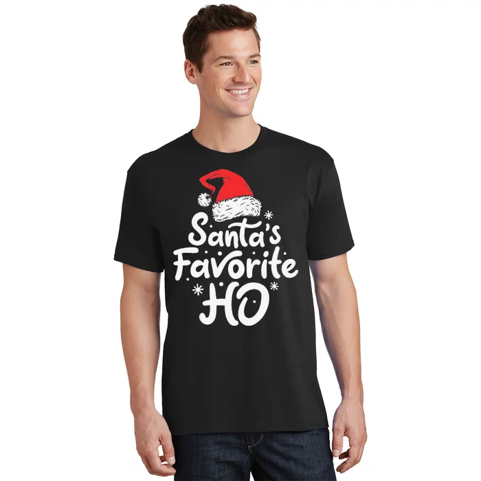 Funny SantaS Favorite Ho Funny Christmas Xmas Santa Hat T-Shirt