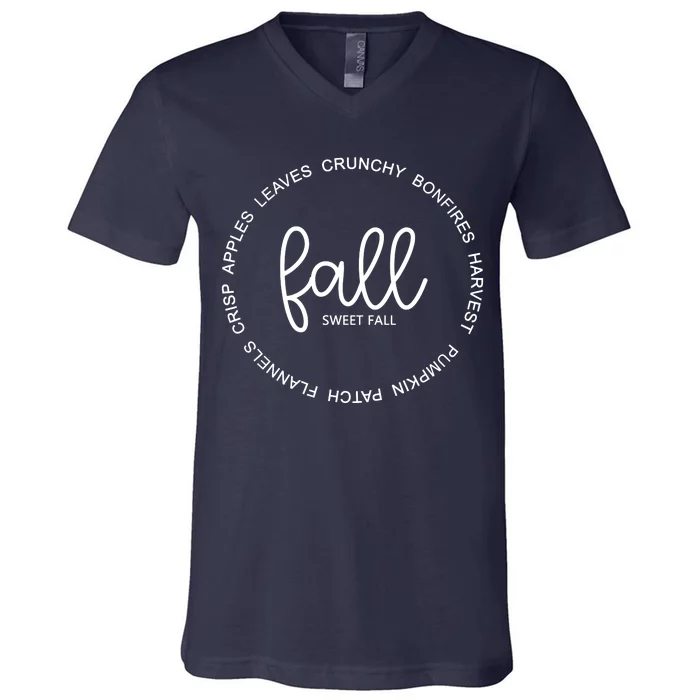 Fall Sweet Fall Festive V-Neck T-Shirt