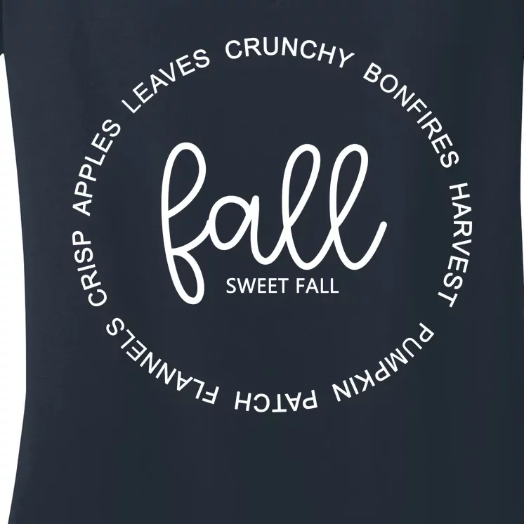 Fall Sweet Fall Festive Women's V-Neck T-Shirt