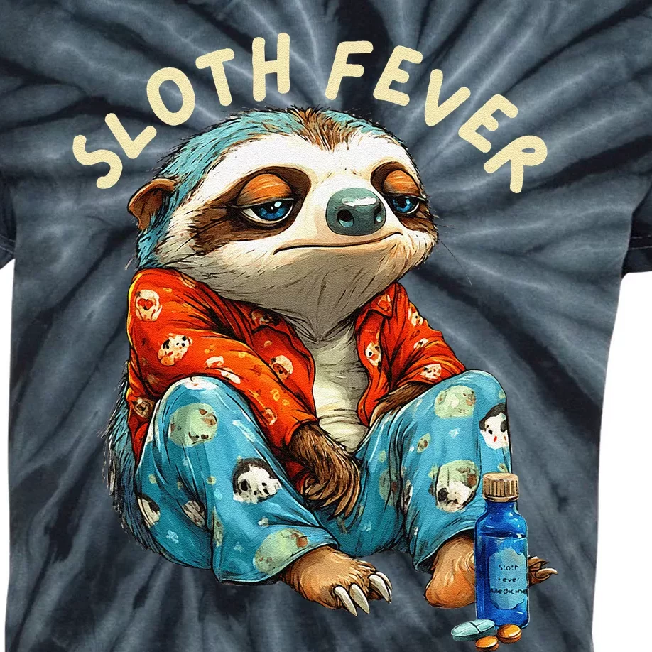 Funny Sloth Fever Humor Kids Tie-Dye T-Shirt