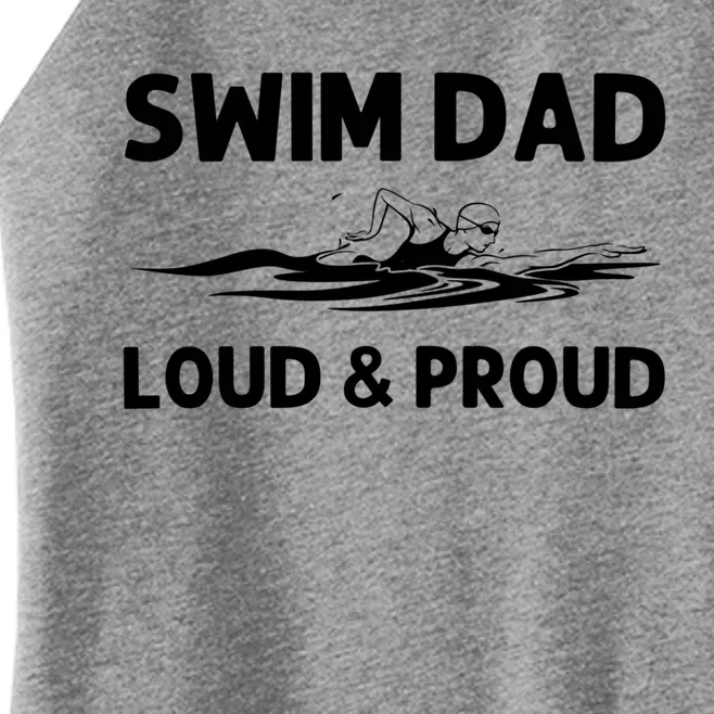 Funny Swim For Dad Father Swimming Breaststroke Swimmer Team Meaningful Gift Women’s Perfect Tri Rocker Tank