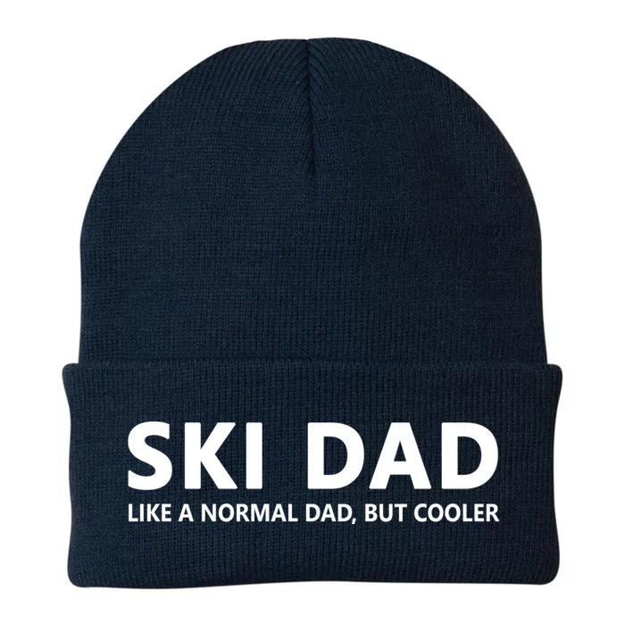 Funny Skiing Father Ski Dad Gift Knit Cap Winter Beanie