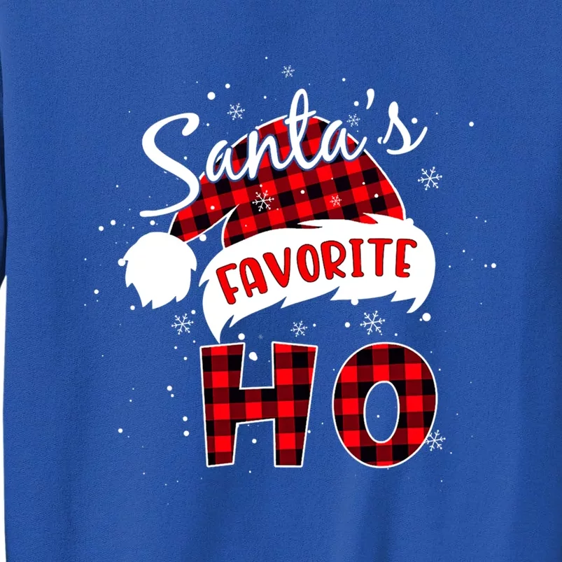 Funny Santa's Favorite Ho Christmas Plaid Buffalo Pajama Cool Gift Tall Sweatshirt