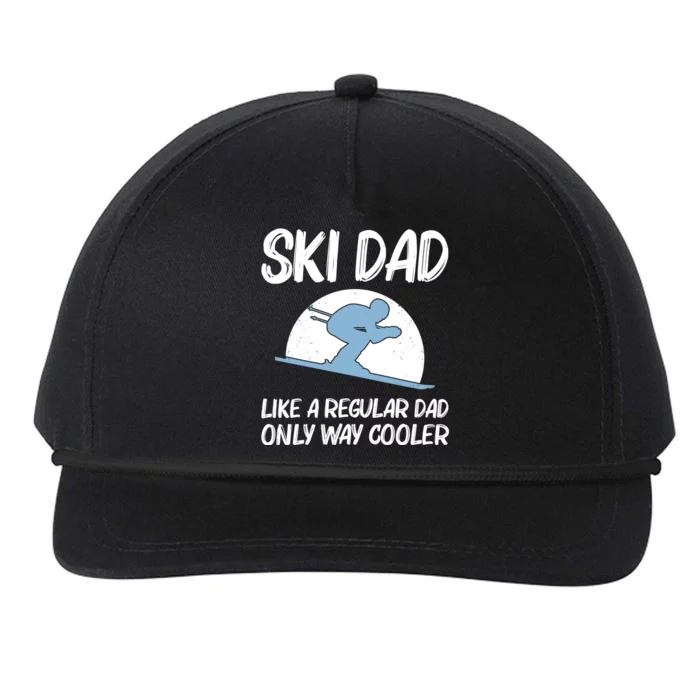 Funny Skiing Gift For Dad Father Skier Ski Winter Fun Sport Gift Snapback Five-Panel Rope Hat