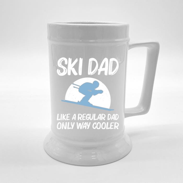 Funny Skiing Gift For Dad Father Skier Ski Winter Fun Sport Gift Front & Back Beer Stein