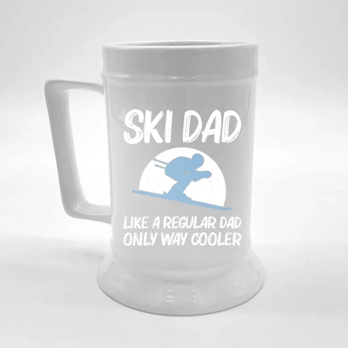 Funny Skiing Gift For Dad Father Skier Ski Winter Fun Sport Gift Front & Back Beer Stein