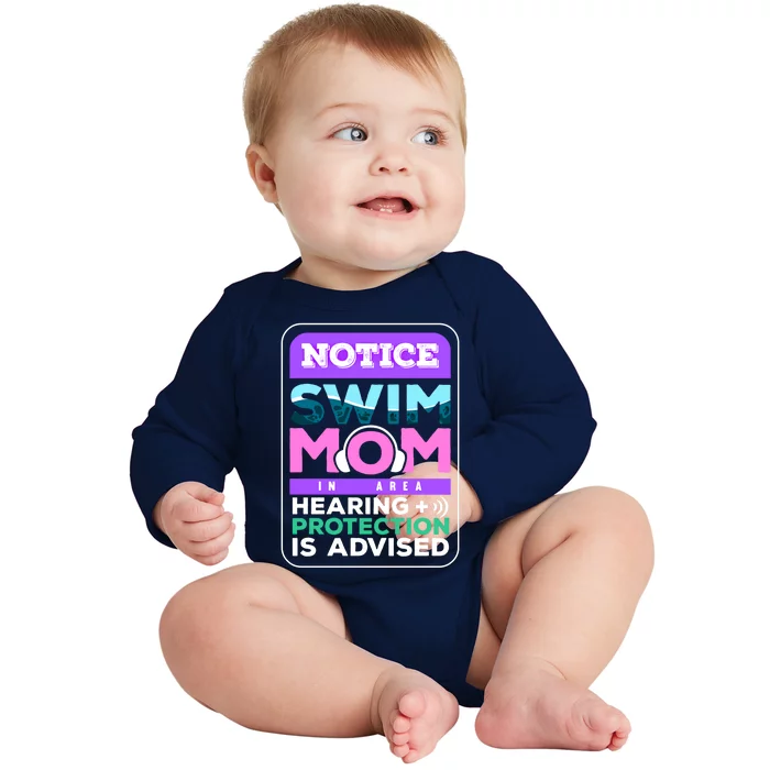 Funny Swimming Gift For A Swim Mom Gift Baby Long Sleeve Bodysuit