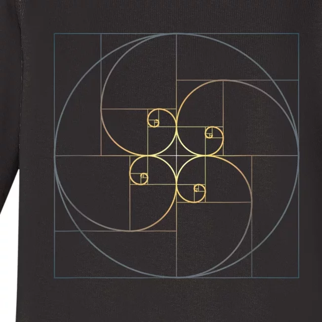 Fibonacci Spiral Golden Ratio Geometry Architecture Phi Baby Long Sleeve Bodysuit