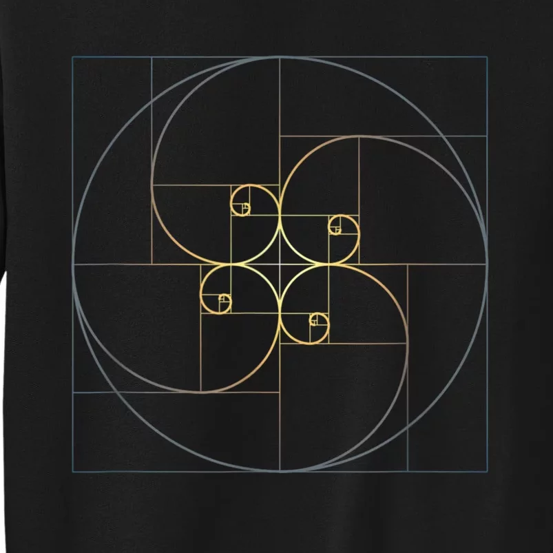 Fibonacci Spiral Golden Ratio Geometry Architecture Phi Tall Sweatshirt