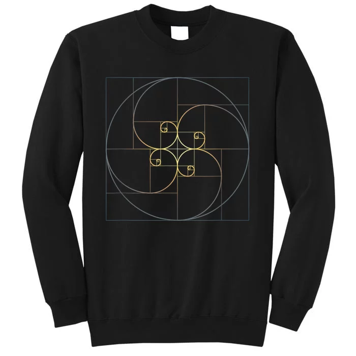 Fibonacci Spiral Golden Ratio Geometry Architecture Phi Tall Sweatshirt