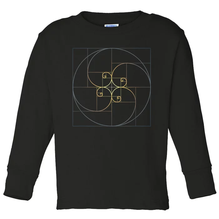 Fibonacci Spiral Golden Ratio Geometry Architecture Phi Toddler Long Sleeve Shirt