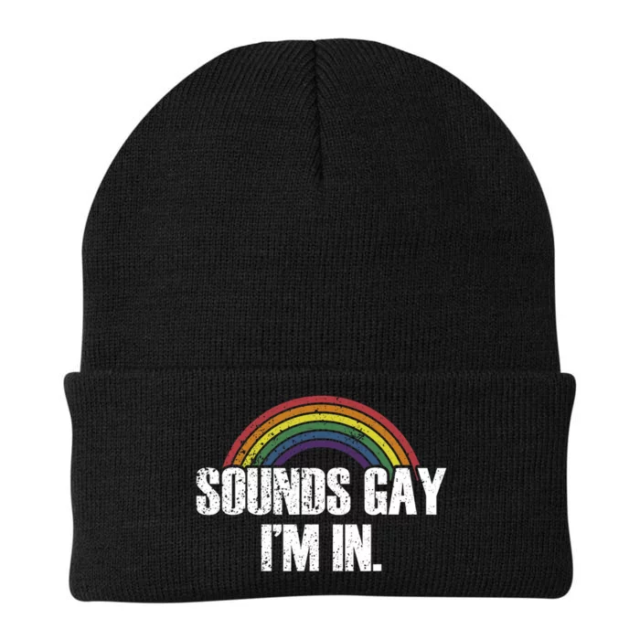 Funny Sounds Gay IM In With Rainbow Flag Knit Cap Winter Beanie