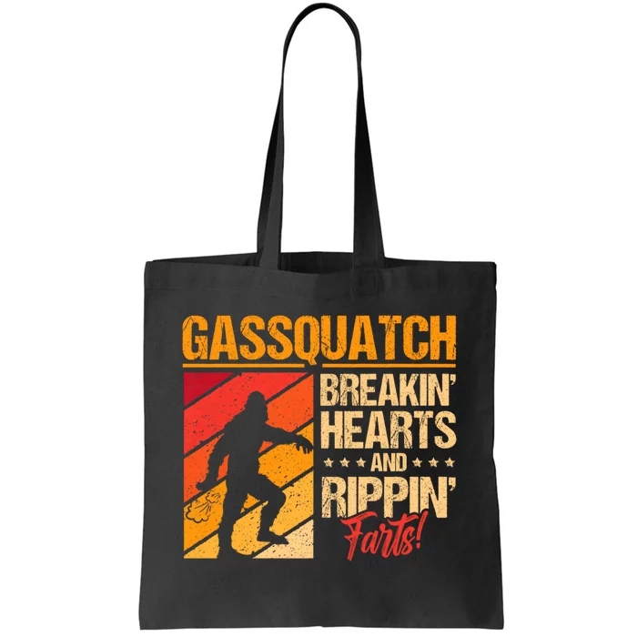 Funny Sasquatch Gasquatch Breakin Hearts Rippin Fart Bigfoot Tote Bag