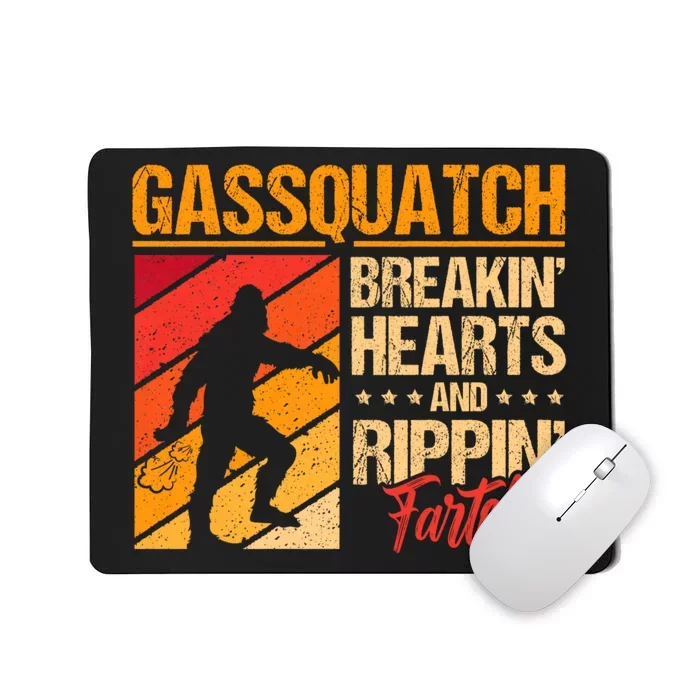 Funny Sasquatch Gasquatch Breakin Hearts Rippin Fart Bigfoot Mousepad