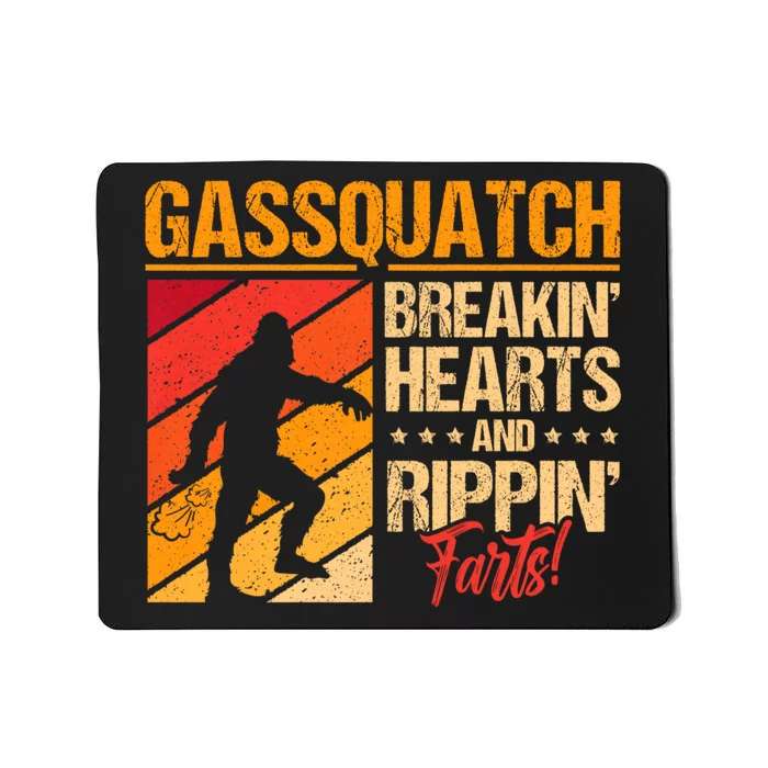 Funny Sasquatch Gasquatch Breakin Hearts Rippin Fart Bigfoot Mousepad