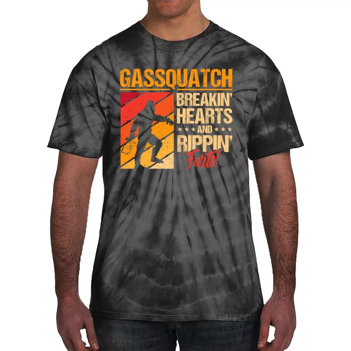 Funny Sasquatch Gasquatch Breakin Hearts Rippin Fart Bigfoot Tie-Dye T-Shirt