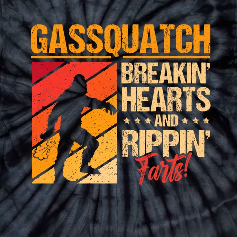 Funny Sasquatch Gasquatch Breakin Hearts Rippin Fart Bigfoot Tie-Dye T-Shirt