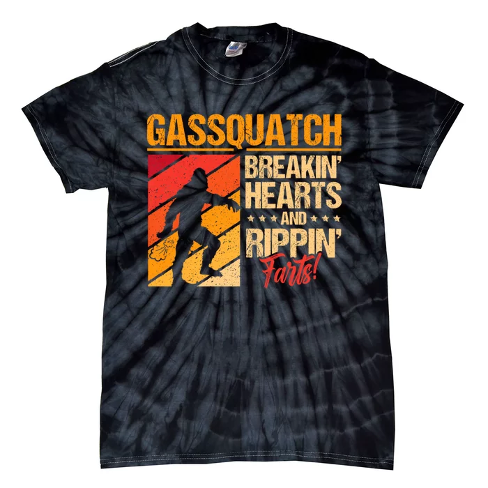 Funny Sasquatch Gasquatch Breakin Hearts Rippin Fart Bigfoot Tie-Dye T-Shirt