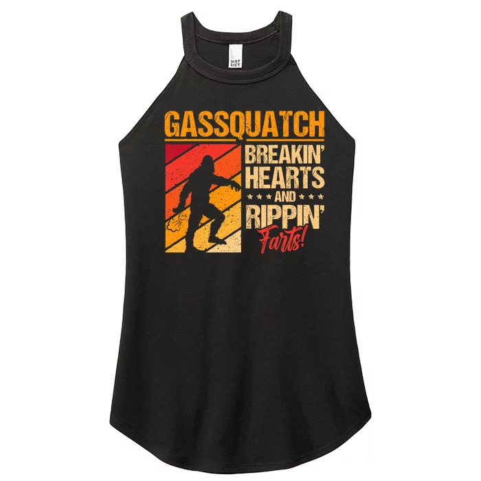 Funny Sasquatch Gasquatch Breakin Hearts Rippin Fart Bigfoot Women’s Perfect Tri Rocker Tank