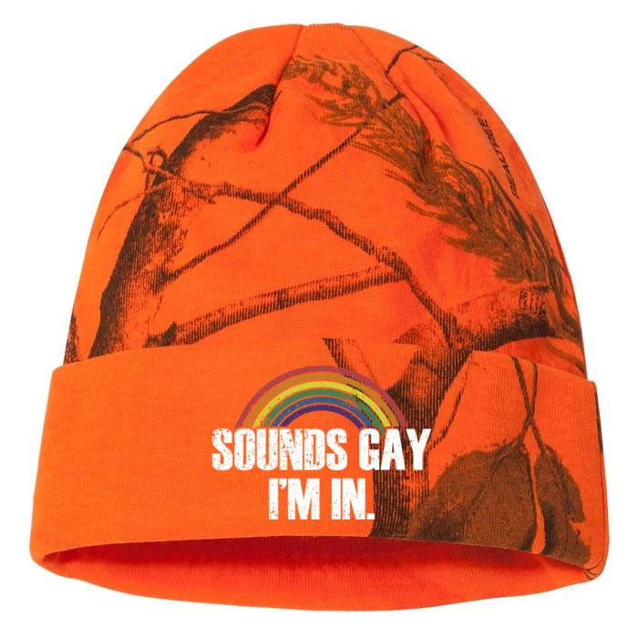 Funny Sounds Gay Im In With Rainbow Flag Kati - 12in Camo Beanie