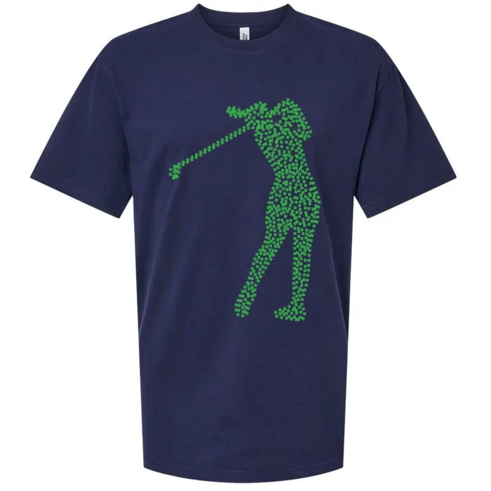 Funny Shamrock Golf St Patricks Day Golfer Funny Gift Sueded Cloud Jersey T-Shirt