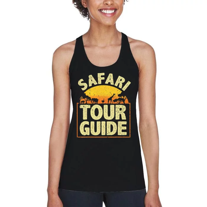 Funny Safari Guide Art For Zoo Safari Costume Women's Racerback Tank