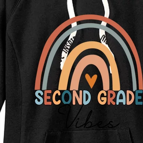 Funny Second Grade Teacher Rainbow Team 2Nd Grade Vibes Great Gift Women's Fleece Hoodie