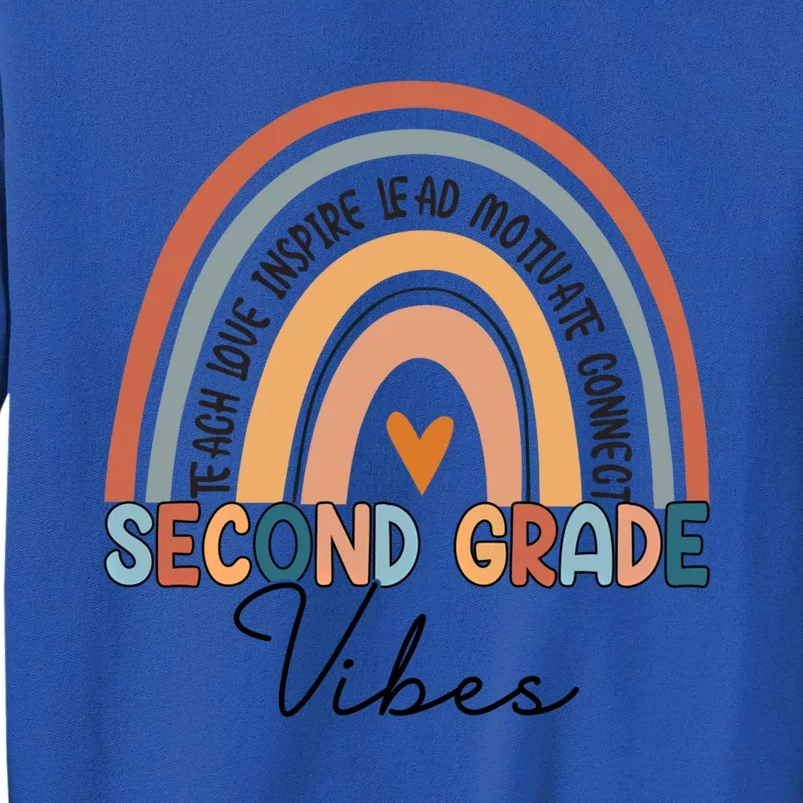 Funny Second Grade Teacher Rainbow Team 2Nd Grade Vibes Great Gift Sweatshirt