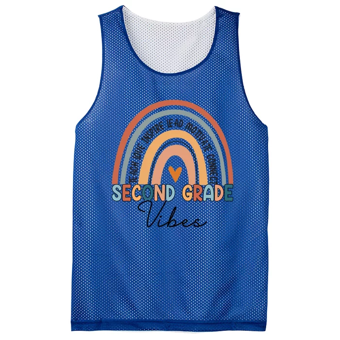 Funny Second Grade Teacher Rainbow Team 2Nd Grade Vibes Great Gift Mesh Reversible Basketball Jersey Tank