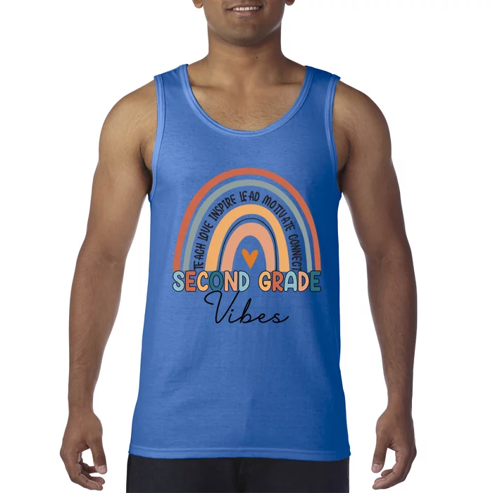 Funny Second Grade Teacher Rainbow Team 2Nd Grade Vibes Great Gift Tank Top