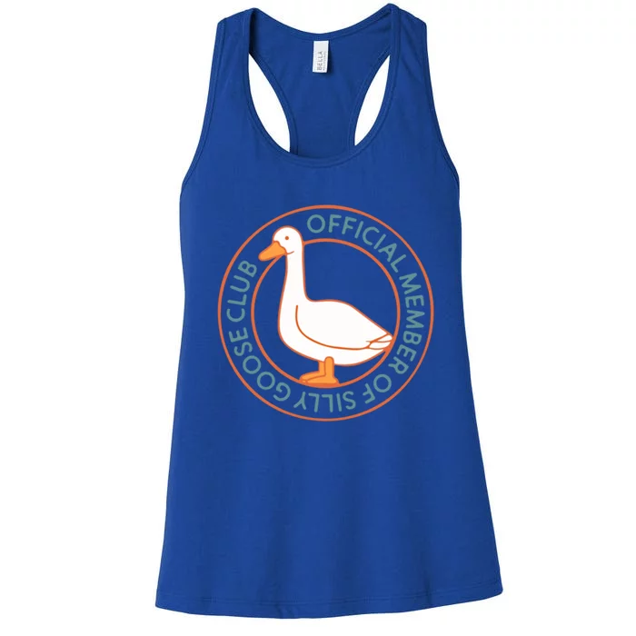 Funny Silly Goose Club Smile Face Silly Goose Meme Clothing Gift Women's Racerback Tank