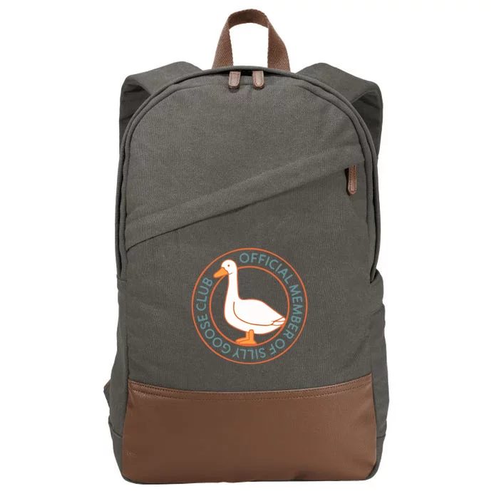 Funny Silly Goose Club Smile Face Silly Goose Meme Clothing Gift Cotton Canvas Backpack