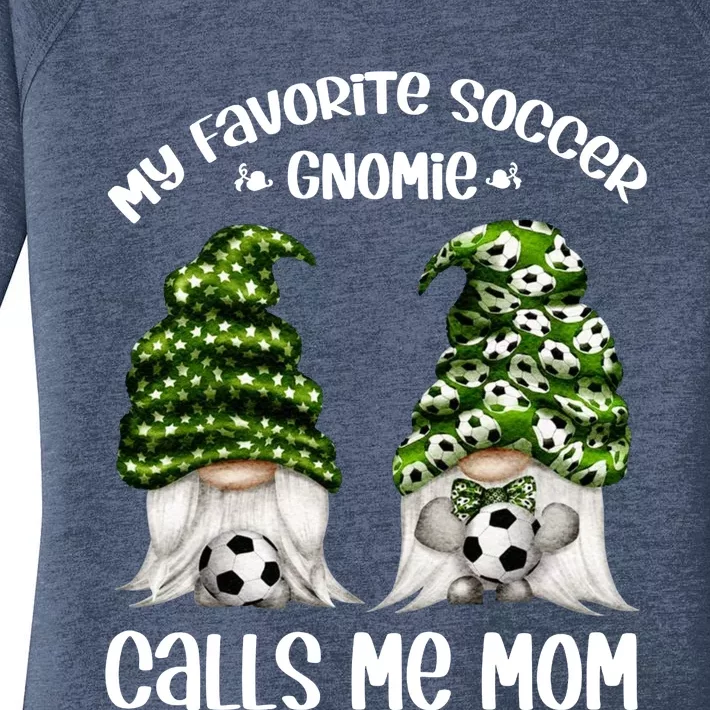 Funny Soccer Gnome My Favorite Soccer Gnomie Calls Me Mom Cute Women's Perfect Tri Tunic Long Sleeve Shirt