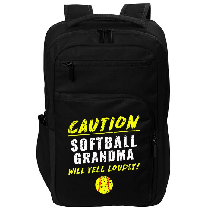 Fastpitch Softball Grandma Funny Impact Tech Backpack