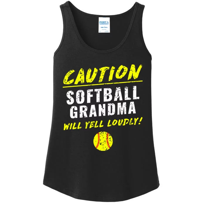 Fastpitch Softball Grandma Funny Ladies Essential Tank