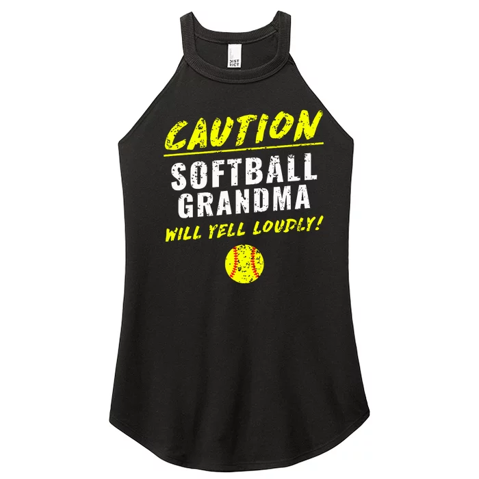 Fastpitch Softball Grandma Funny Women’s Perfect Tri Rocker Tank