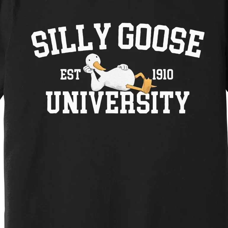 Funny Silly Goose Duck University Meme School Premium T-Shirt