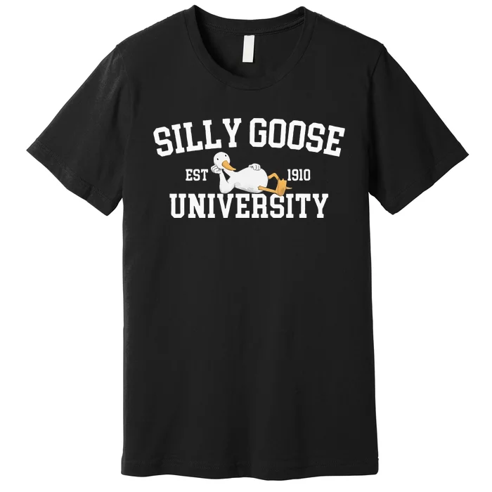 Funny Silly Goose Duck University Meme School Premium T-Shirt