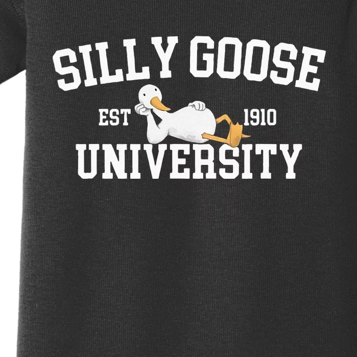 Funny Silly Goose Duck University Meme School Baby Bodysuit