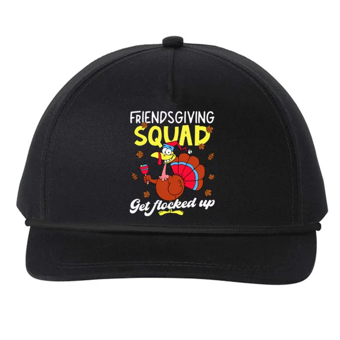 Friendsgiving Squad Get Flocked up Matching Thanksgiving Snapback Five-Panel Rope Hat