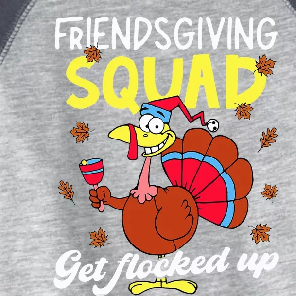 Friendsgiving Squad Get Flocked up Matching Thanksgiving Toddler Fine Jersey T-Shirt