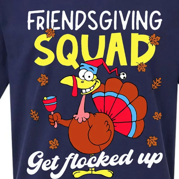 Friendsgiving Squad Get Flocked up Matching Thanksgiving Sueded Cloud Jersey T-Shirt