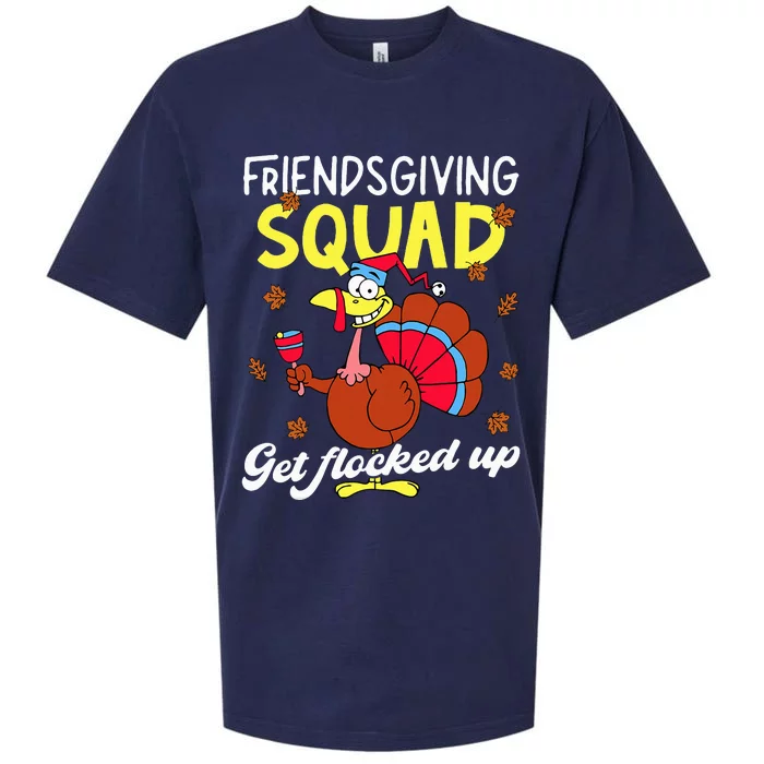 Friendsgiving Squad Get Flocked up Matching Thanksgiving Sueded Cloud Jersey T-Shirt