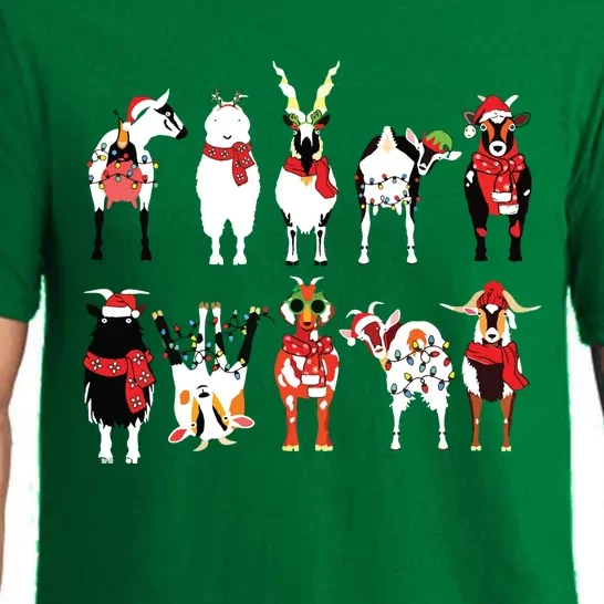 Funny Santa Goats Christmas Farmer Goat Lover Farming Pajama Set