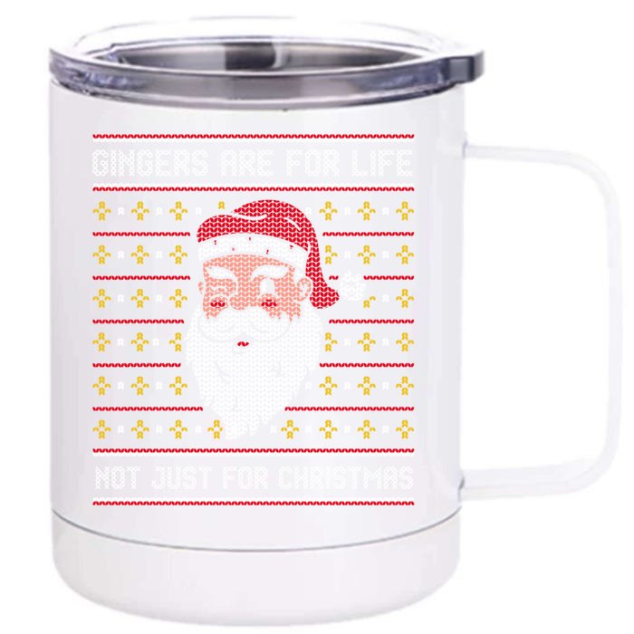 Funny Santa Gingers Are For Life Not Just For Christmas Gift Front & Back 12oz Stainless Steel Tumbler Cup