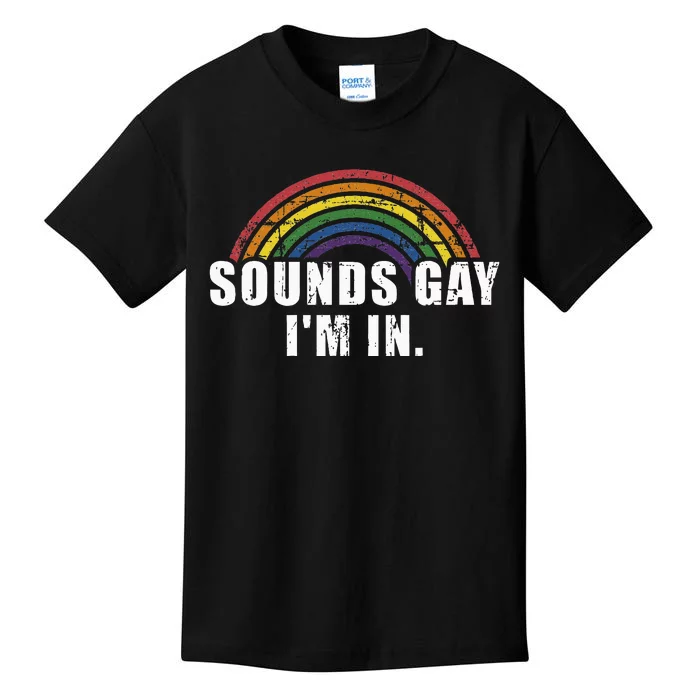 Funny Sounds Gay IM In With Rainbow Flag Kids T-Shirt