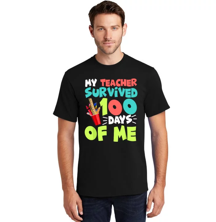 Funny School Gift 100 Days Of School Tall T-Shirt