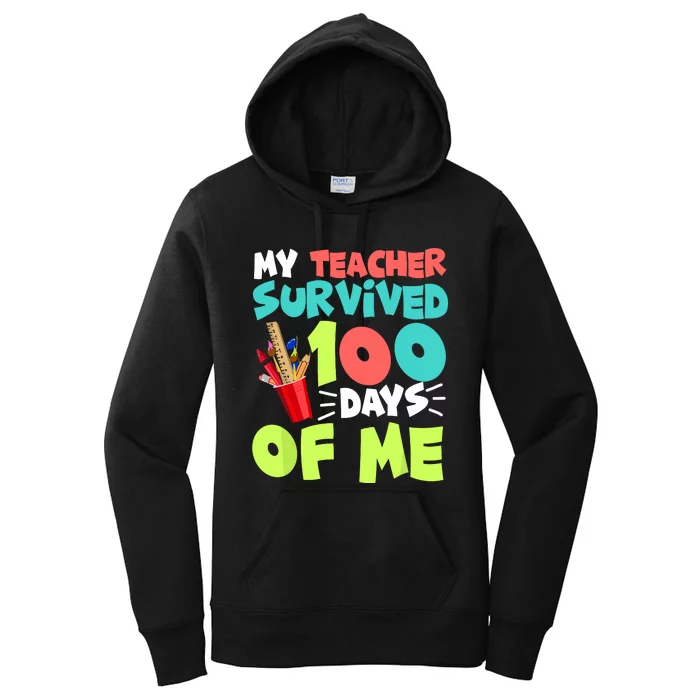 Funny School Gift 100 Days Of School Women's Pullover Hoodie