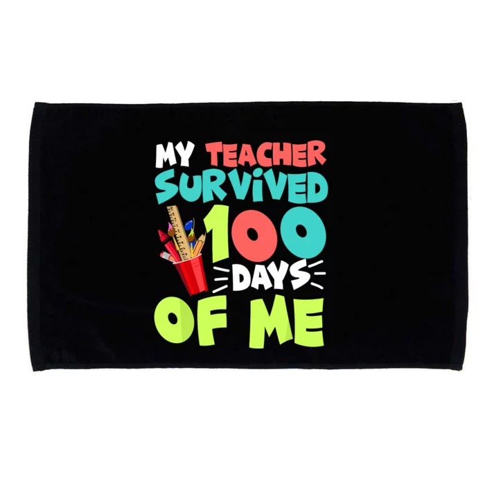 Funny School Gift 100 Days Of School Microfiber Hand Towel